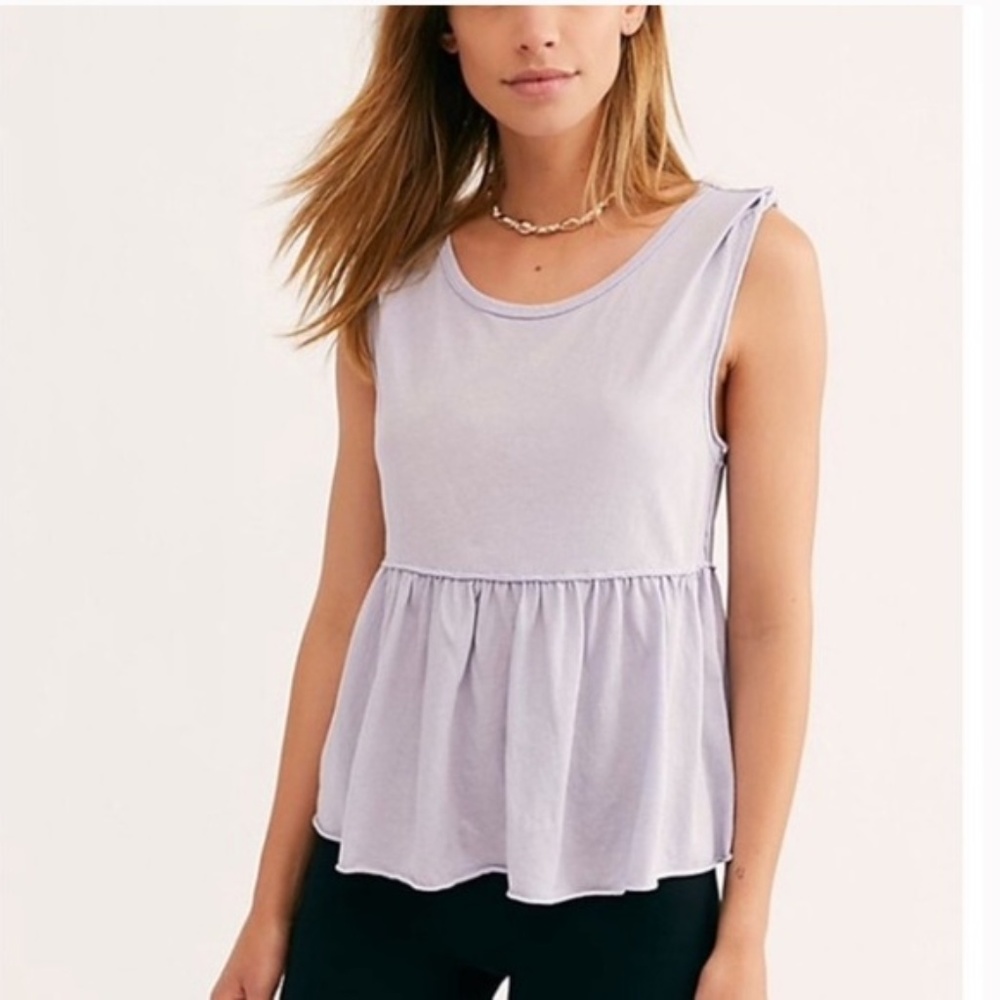 NWT Free People Anytime Peplum Hem Tank S
